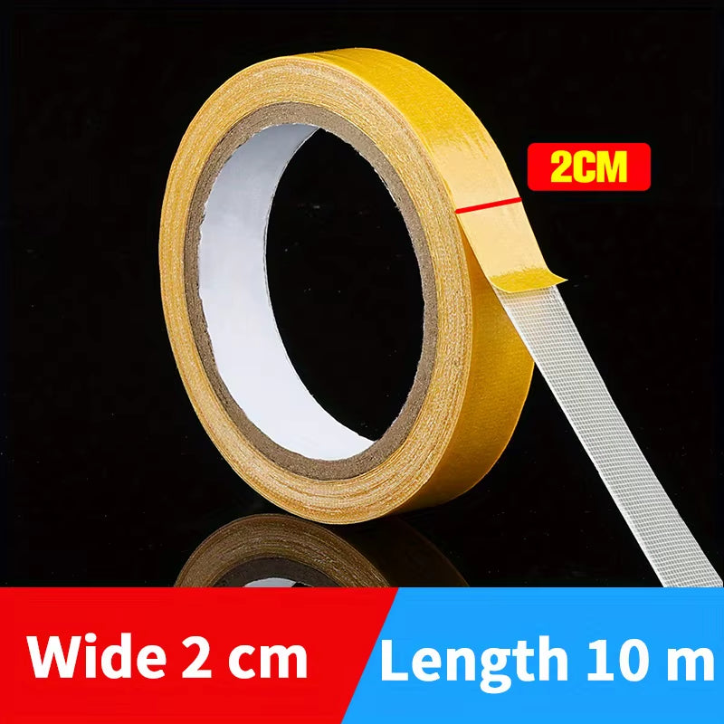 10M Double-Sided Duct Tape (2 Pack) - High Viscosity Grid Fiber, Transparent, No Residue on Walls