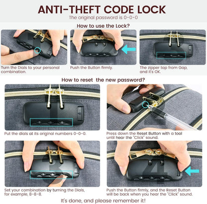 LOVEVOOK Anti-Theft Laptop Backpack - Stylish & Functional for Work, Travel, and Adventures - Fits 15.6" Laptops - Unisex Grey Design