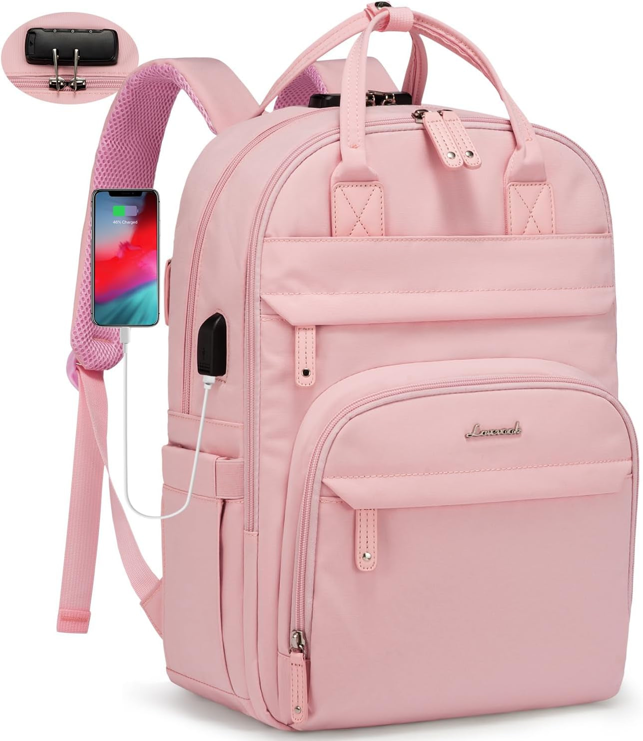 LOVEVOOK Anti-Theft Laptop Backpack - Stylish & Functional for Work, Travel, and Adventures - Fits 15.6" Laptops - Unisex Grey Design