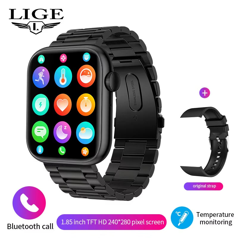 LIGE 2025 Smart Watch - Ultimate Fitness Tracker with Wireless Charging, Bluetooth Calling & Customizable Faces for Everyone