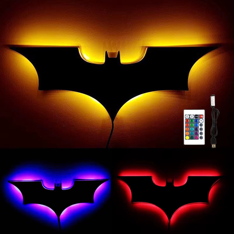 Elevate Your Home Decor with the 3D RGB Bat Wall Lamp - Remote-Controlled LED Light for Any Room!