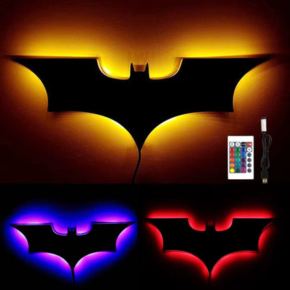 Elevate Your Home Decor with the 3D RGB Bat Wall Lamp - Remote-Controlled LED Light for Any Room!
