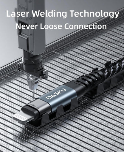 Ultra-Long 10Ft MFi Certified iPhone Charger Cable - 3 Pack Braided Lightning Cords for All iPhone Models & iPad