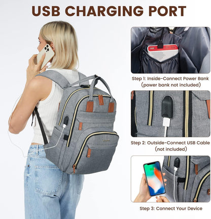 LOVEVOOK Anti-Theft Laptop Backpack - Stylish & Functional for Work, Travel, and Adventures - Fits 15.6" Laptops - Unisex Grey Design