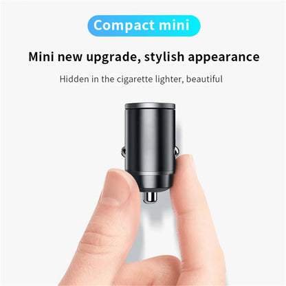 Rapid Charge Dual Port Mini USB Car Charger - 100-200W Cigarette Lighter Adapter for 12-24V Devices
