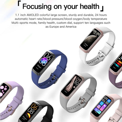 Health and Fitness Tracker for Men and Women with AMOLED Display, Step Counter, Heart Rate and Blood Pressure Monitor, Calorie Tracker, IP68 Waterproof, Compatible with Android and iOS
