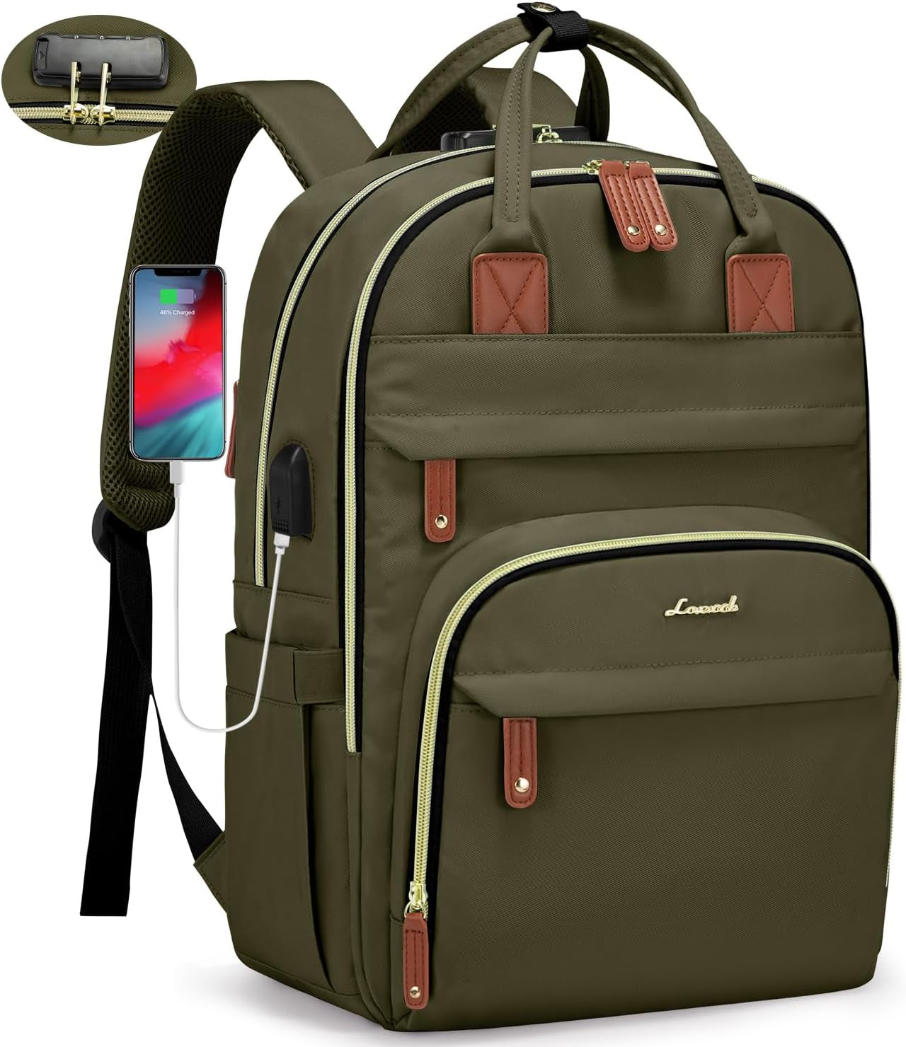 LOVEVOOK Anti-Theft Laptop Backpack - Stylish & Functional for Work, Travel, and Adventures - Fits 15.6" Laptops - Unisex Grey Design