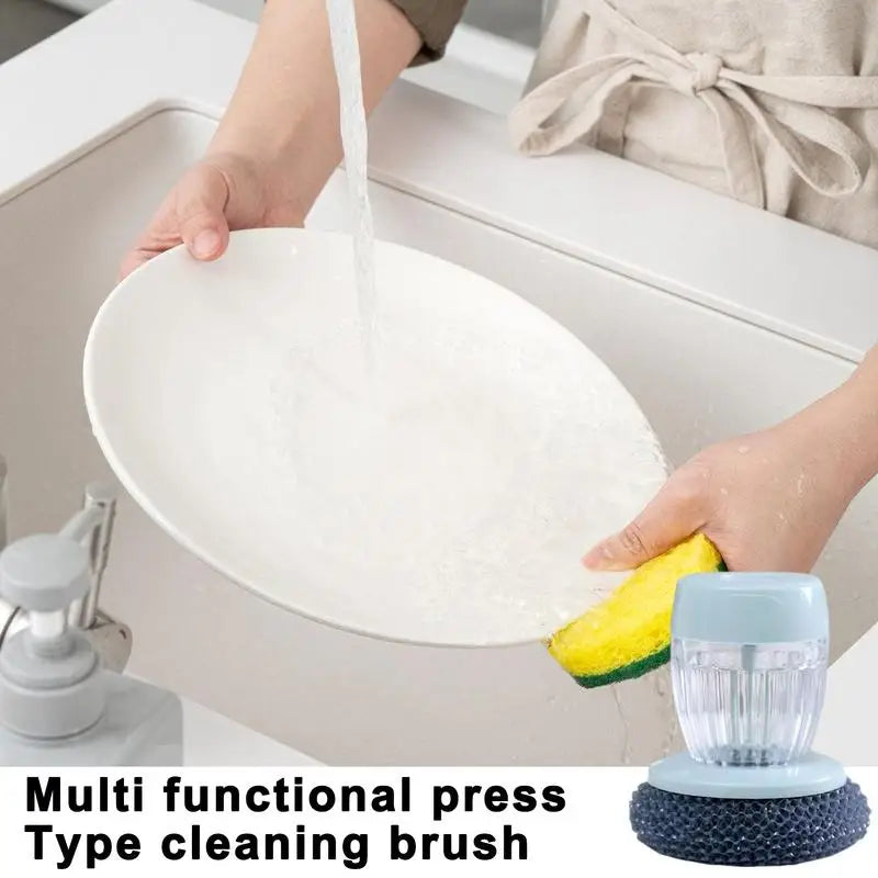 Effortless Dish Cleaning: Revolutionary Soap Dispensing Palm Brush with Built-in Dispenser!