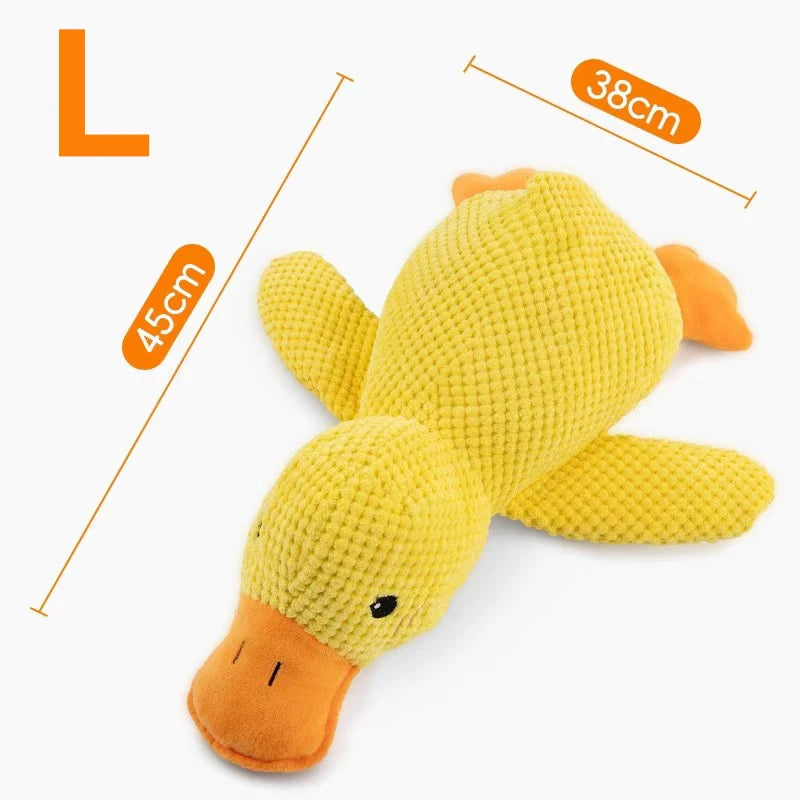 Bite-Resistant Plush Cartoon Yellow Duck Dog Toy - Perfect Sound-Relief Companion for Dogs of All Sizes!