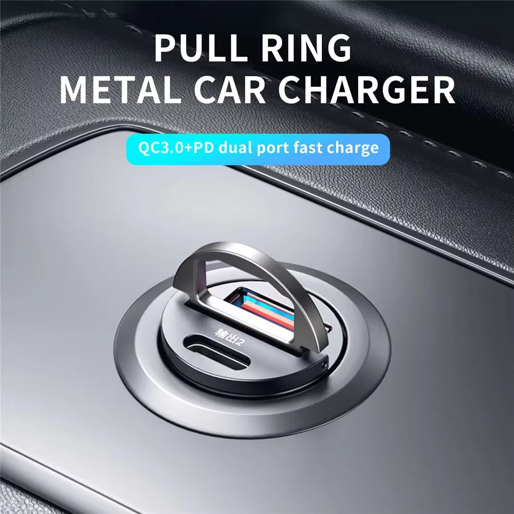 Rapid Charge Dual Port Mini USB Car Charger - 100-200W Cigarette Lighter Adapter for 12-24V Devices