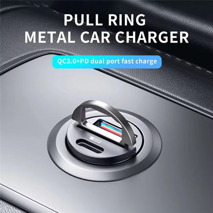 Rapid Charge Dual Port Mini USB Car Charger - 100-200W Cigarette Lighter Adapter for 12-24V Devices