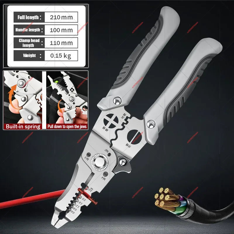 Ultimate Electrician's Multi-Function Wire Stripping and Crimping Pliers - A Must-Have Tool for Professionals