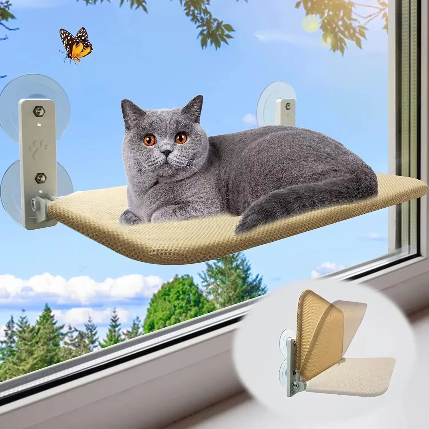 Ultimate Foldable Cat Hammock - Cozy Windowsill Bed for Cats Up to 10KG - Must-Have Cat Accessory!