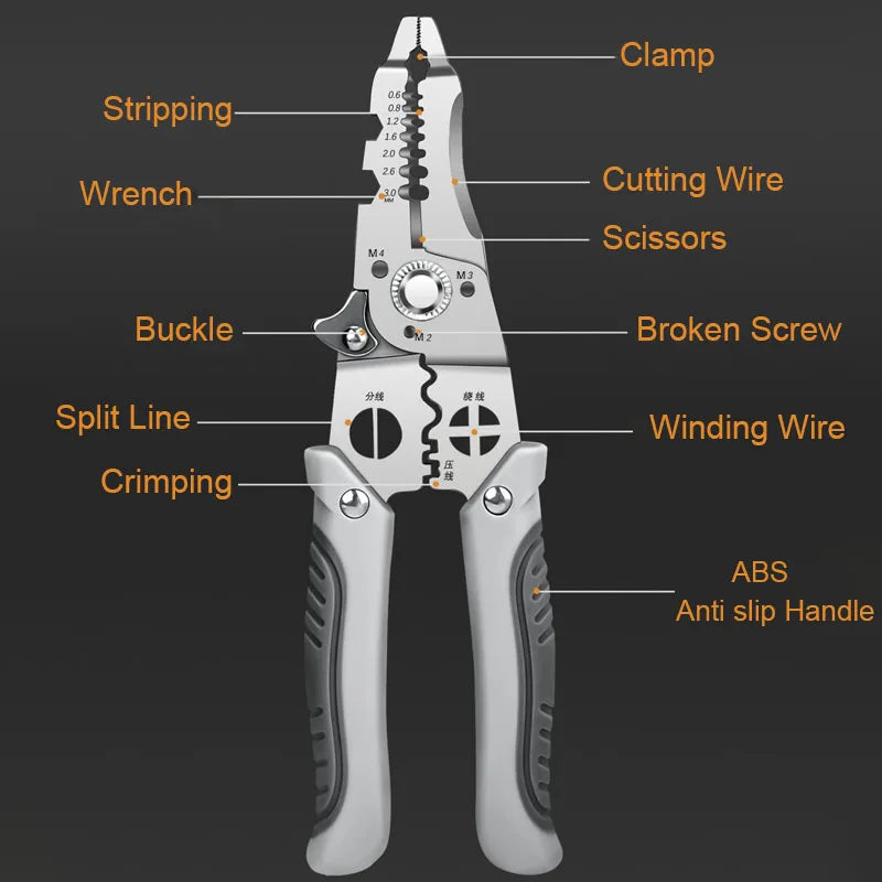 Ultimate Electrician's Multi-Function Wire Stripping and Crimping Pliers - A Must-Have Tool for Professionals