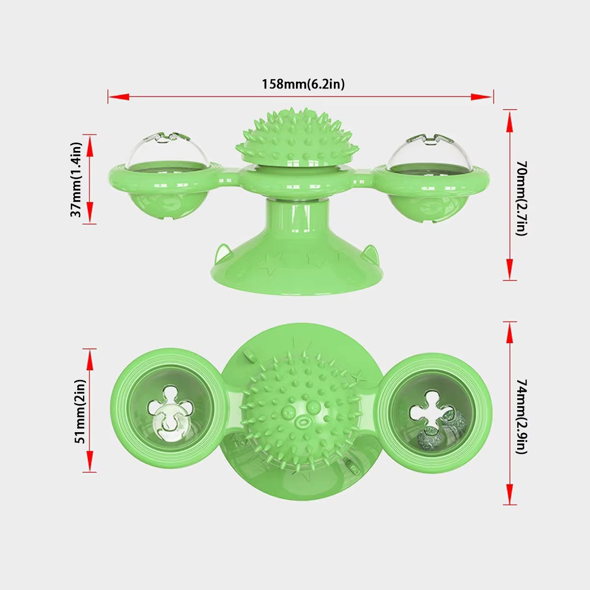 Engaging Interactive Cat Toy with Glowing Ball & Catnip - Suction Cup Design for Fun Play and Dental Care