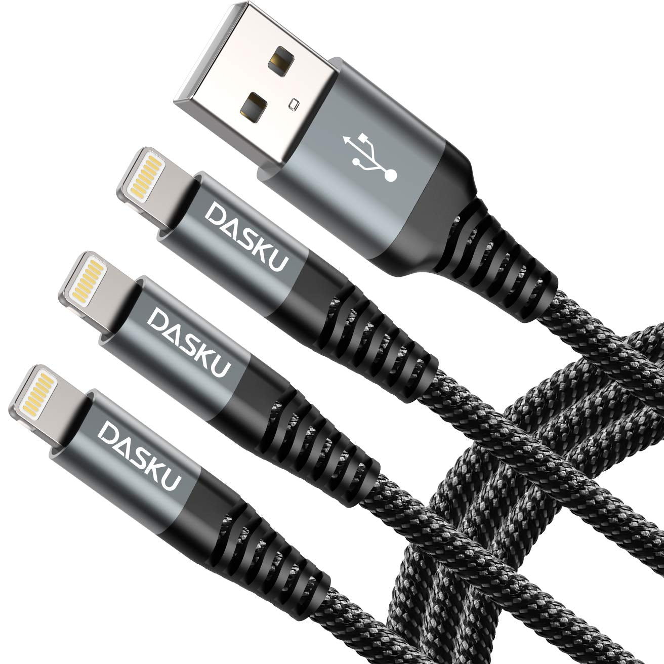 Ultra-Long 10Ft MFi Certified iPhone Charger Cable - 3 Pack Braided Lightning Cords for All iPhone Models & iPad