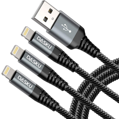 Ultra-Long 10Ft MFi Certified iPhone Charger Cable - 3 Pack Braided Lightning Cords for All iPhone Models & iPad