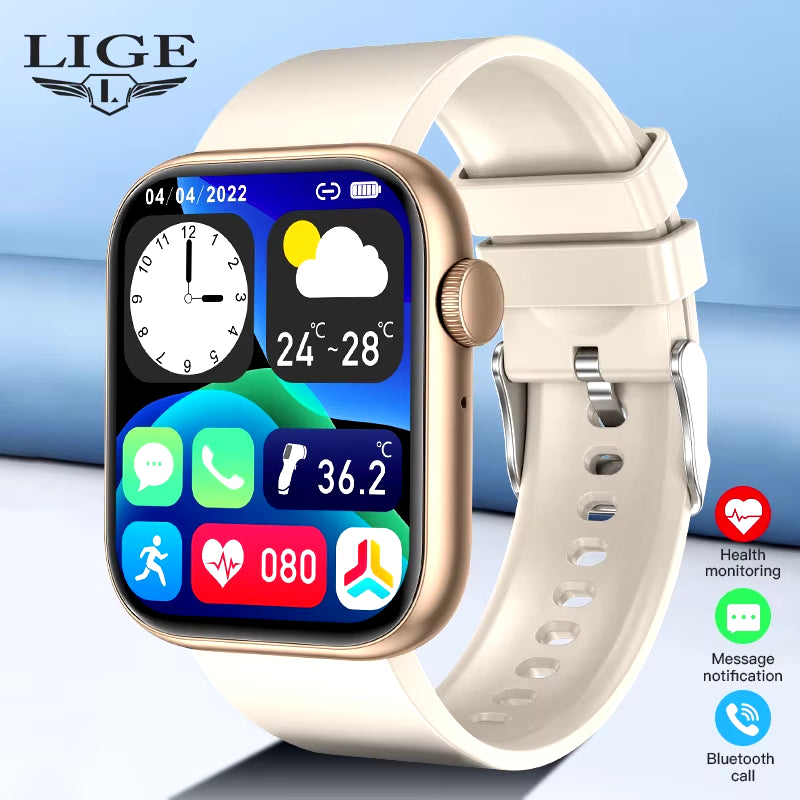 LIGE 2025 Smart Watch - Ultimate Fitness Tracker with Wireless Charging, Bluetooth Calling & Customizable Faces for Everyone