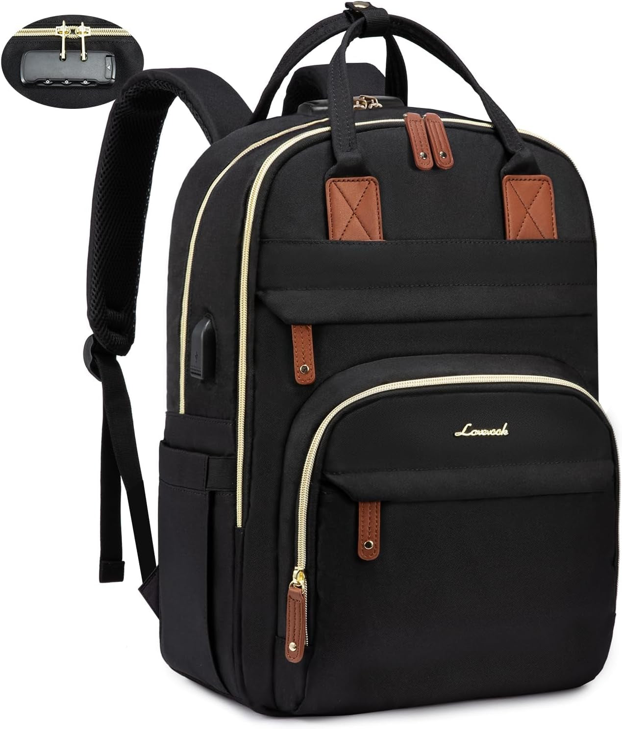 LOVEVOOK Anti-Theft Laptop Backpack - Stylish & Functional for Work, Travel, and Adventures - Fits 15.6" Laptops - Unisex Grey Design