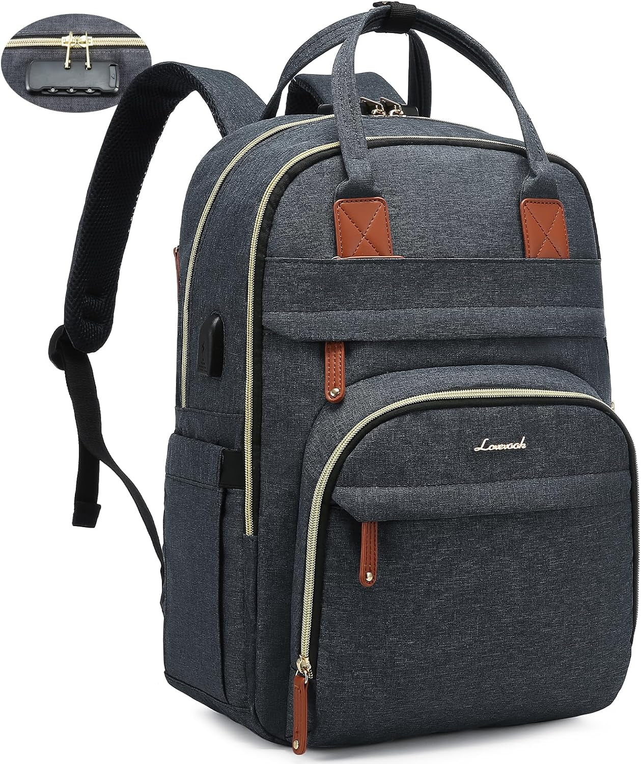 LOVEVOOK Anti-Theft Laptop Backpack - Stylish & Functional for Work, Travel, and Adventures - Fits 15.6" Laptops - Unisex Grey Design