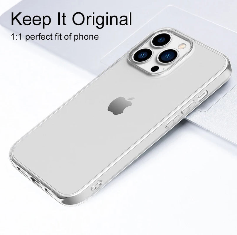Ultra-Thin Clear Silicone Case for iPhone 15/14/13/12/11/Pro/XS Max/Mini/XR/X/7/8/6S Plus/6/SE (2020-2022) - Perfect Blend of Protection and Style!
