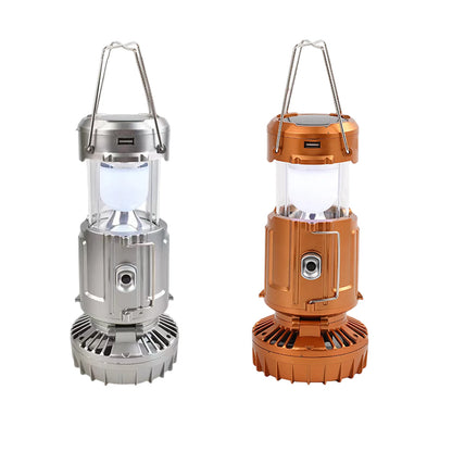 Ultimate Solar Rechargeable LED Lantern Fan - 1500mAh Waterproof, Foldable & Portable for Camping and Hiking Adventures