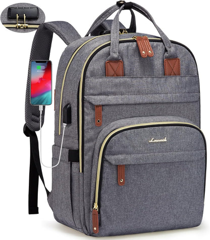LOVEVOOK Anti-Theft Laptop Backpack - Stylish & Functional for Work, Travel, and Adventures - Fits 15.6" Laptops - Unisex Grey Design