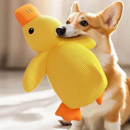 Bite-Resistant Plush Cartoon Yellow Duck Dog Toy - Perfect Sound-Relief Companion for Dogs of All Sizes!