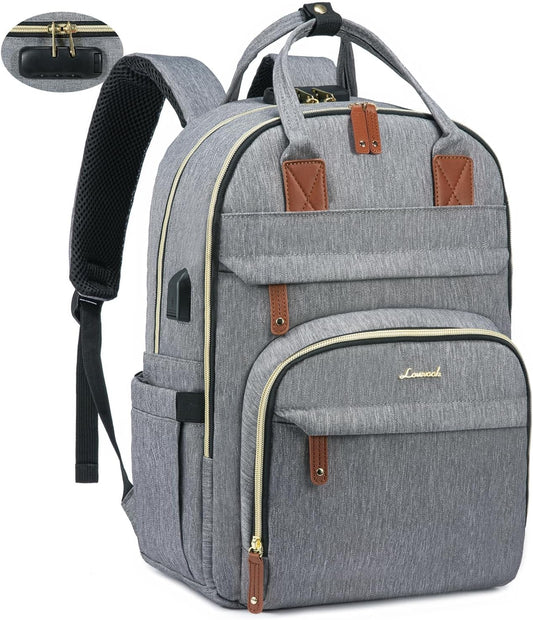 LOVEVOOK Anti-Theft Laptop Backpack - Stylish & Functional for Work, Travel, and Adventures - Fits 15.6" Laptops - Unisex Grey Design