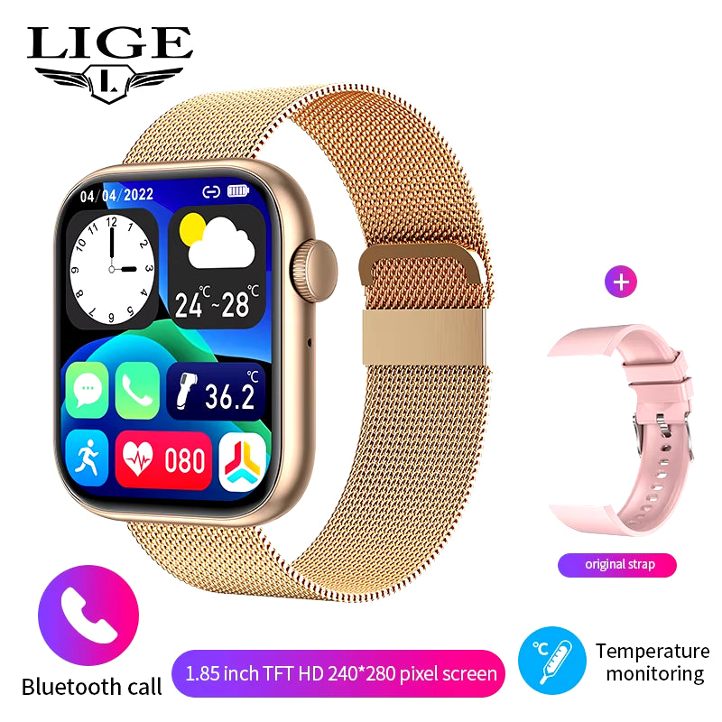 LIGE 2025 Smart Watch - Ultimate Fitness Tracker with Wireless Charging, Bluetooth Calling & Customizable Faces for Everyone