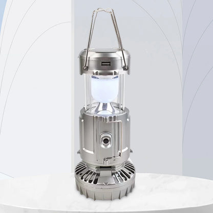 Ultimate Solar Rechargeable LED Lantern Fan - 1500mAh Waterproof, Foldable & Portable for Camping and Hiking Adventures