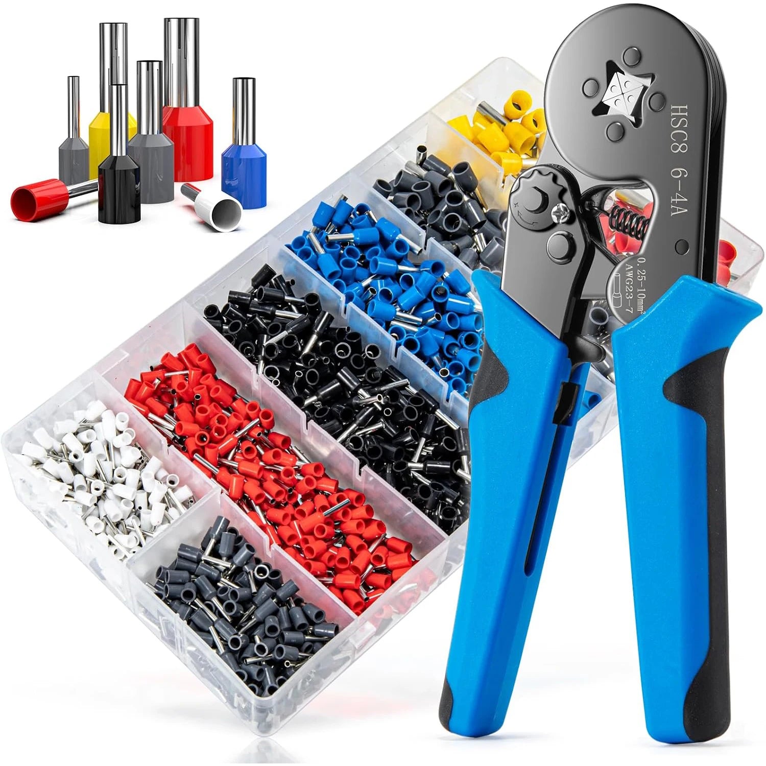 Ultimate Ferrule Crimping Tool Kit - 1250PCS Wire Ferrules & Self-Adjustable Ratchet Crimper Set for Professional Results