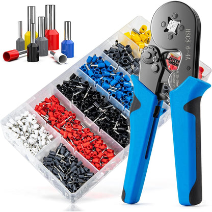 Ultimate Ferrule Crimping Tool Kit - 1250PCS Wire Ferrules & Self-Adjustable Ratchet Crimper Set for Professional Results
