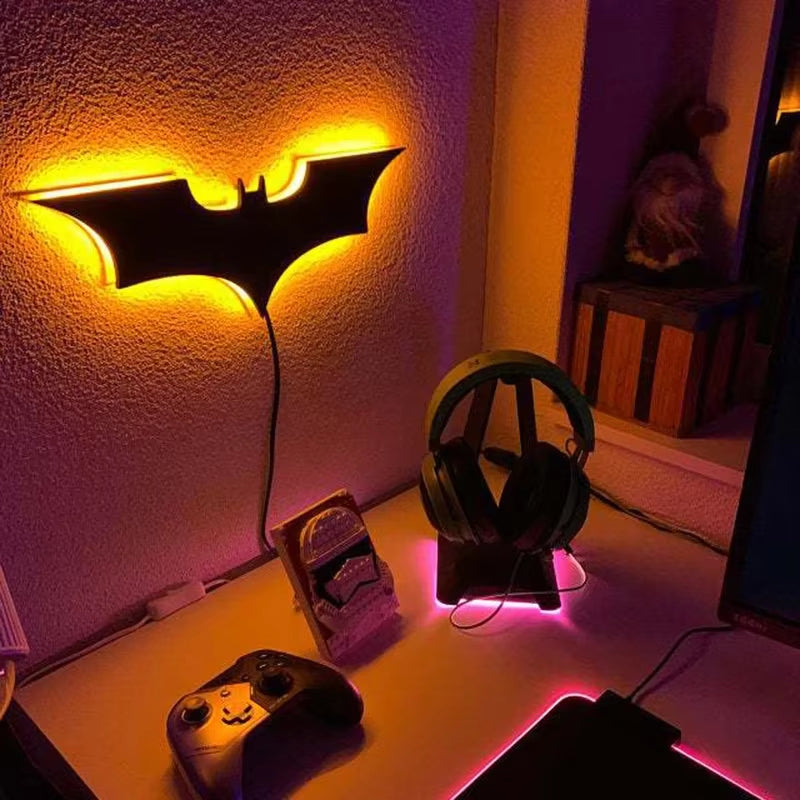 Elevate Your Home Decor with the 3D RGB Bat Wall Lamp - Remote-Controlled LED Light for Any Room!