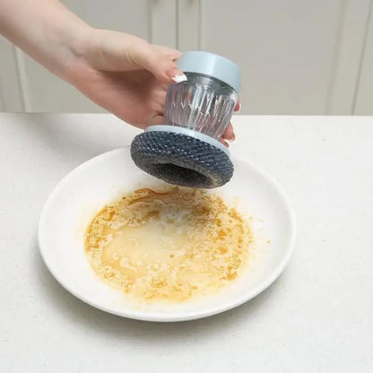 Effortless Dish Cleaning: Revolutionary Soap Dispensing Palm Brush with Built-in Dispenser!