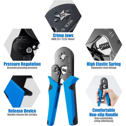 Ultimate Ferrule Crimping Tool Kit - 1250PCS Wire Ferrules & Self-Adjustable Ratchet Crimper Set for Professional Results