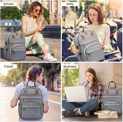 LOVEVOOK Anti-Theft Laptop Backpack - Stylish & Functional for Work, Travel, and Adventures - Fits 15.6" Laptops - Unisex Grey Design