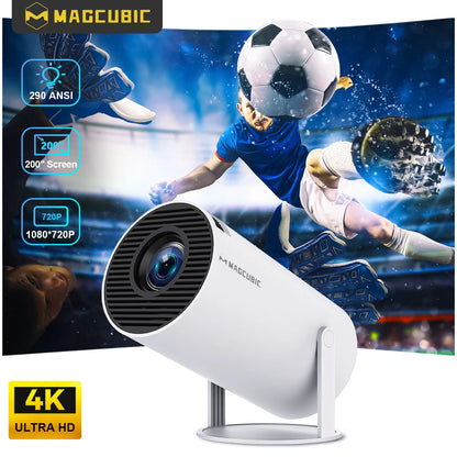 MAGCUBIC HY300 PRO 4K Projector - Ultimate Home Cinema & Outdoor Entertainment with Android 11, Dual WiFi 6, 290 ANSI Lumens, Bluetooth 5.0