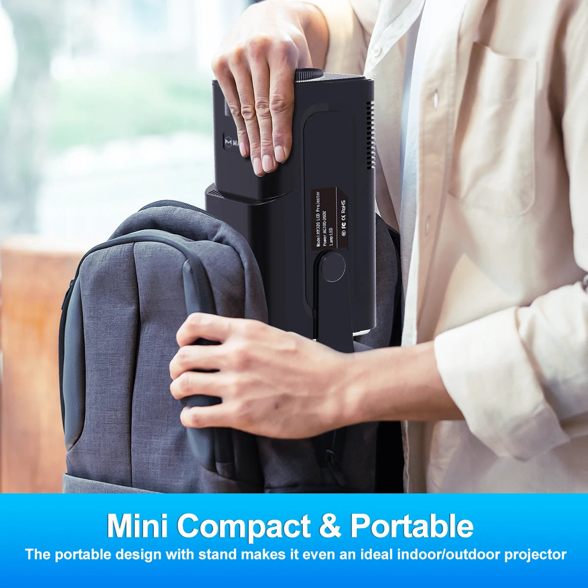 Magcubic HY320 4K HD Portable Projector - Ultimate Outdoor Experience with Android 11, Wifi 6, Bluetooth 5.0, and Stunning 1920x1080P Clarity