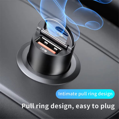 Rapid Charge Dual Port Mini USB Car Charger - 100-200W Cigarette Lighter Adapter for 12-24V Devices