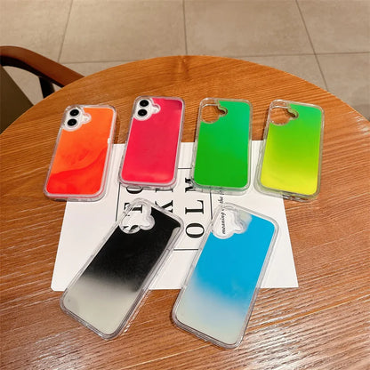 Luminous Quicksand Glitter Liquid Phone Case for iPhone 13-16 Pro Max - Dark Glow Shell for Trendy Girls