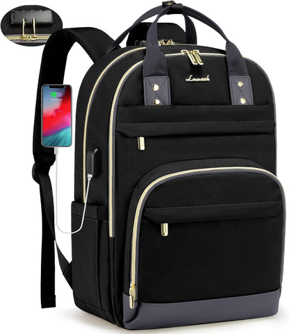 LOVEVOOK Anti-Theft Laptop Backpack - Stylish & Functional for Work, Travel, and Adventures - Fits 15.6" Laptops - Unisex Grey Design