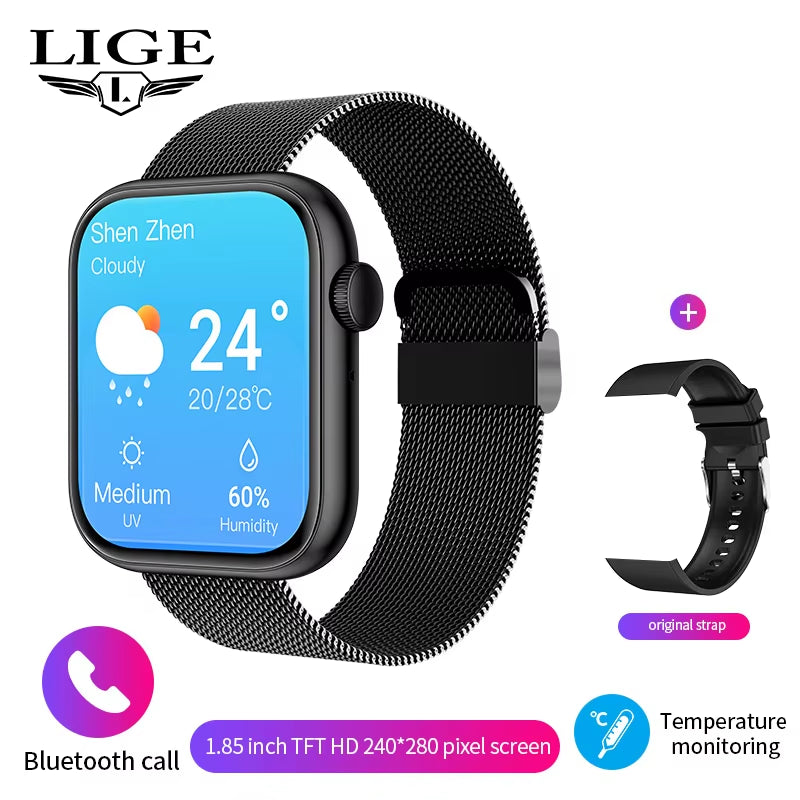 LIGE 2025 Smart Watch - Ultimate Fitness Tracker with Wireless Charging, Bluetooth Calling & Customizable Faces for Everyone